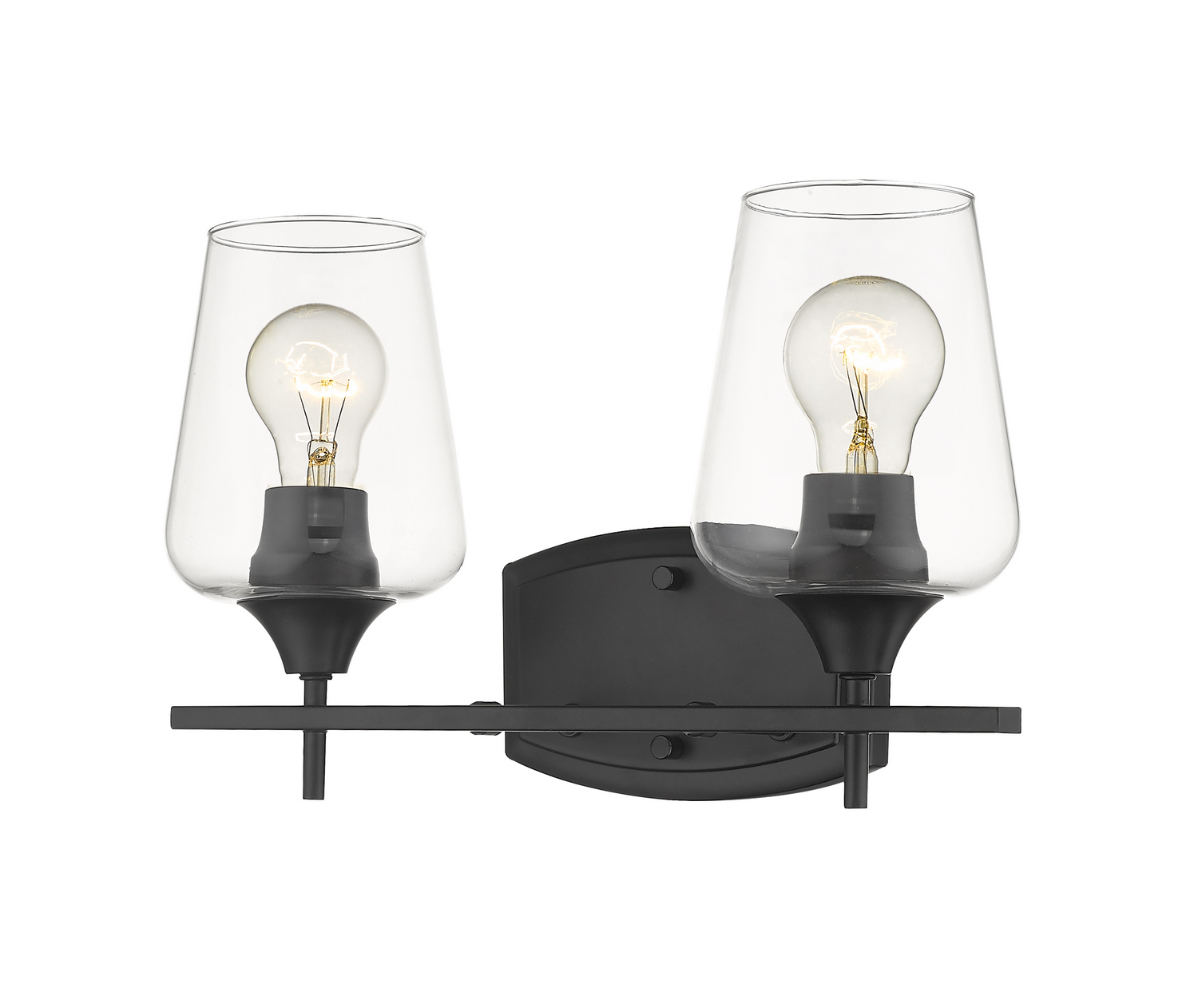 Two Light Vanity by Z-Lite - Joliet Collection, Matte Black Finish - 473-2V-MB