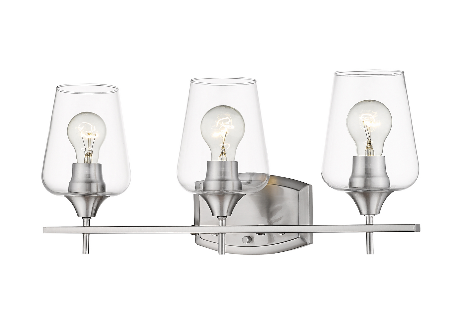 Three Light Vanity by Z-Lite - Joliet Collection, Brushed Nickel Finish - 473-3V-BN