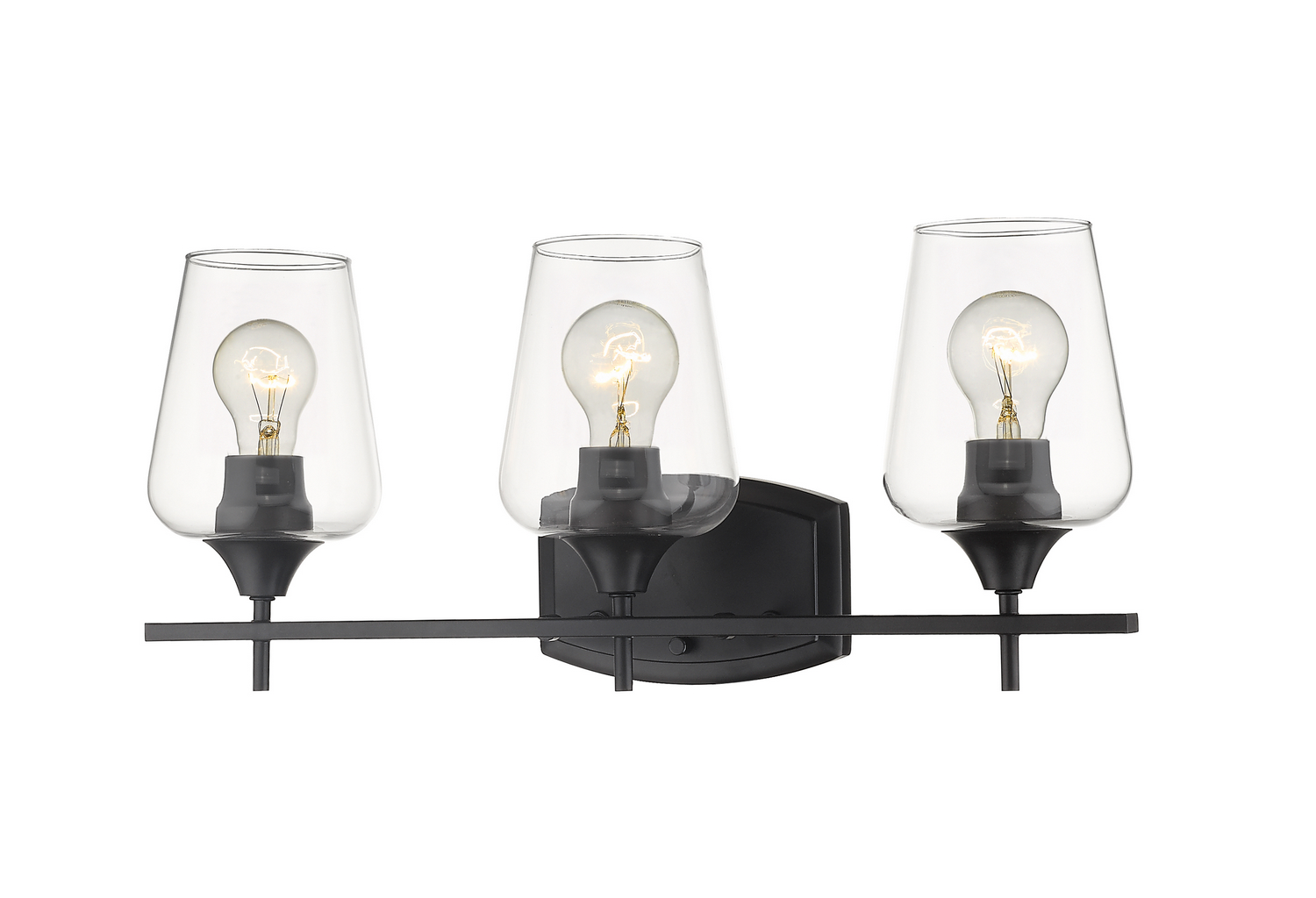 Three Light Vanity by Z-Lite - Joliet Collection, Matte Black Finish - 473-3V-MB