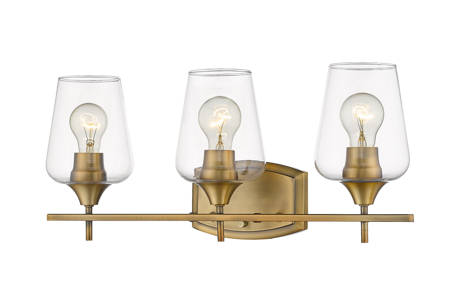 Three Light Vanity by Z-Lite - Joliet Collection, Olde Brass Finish - 473-3V-OBR