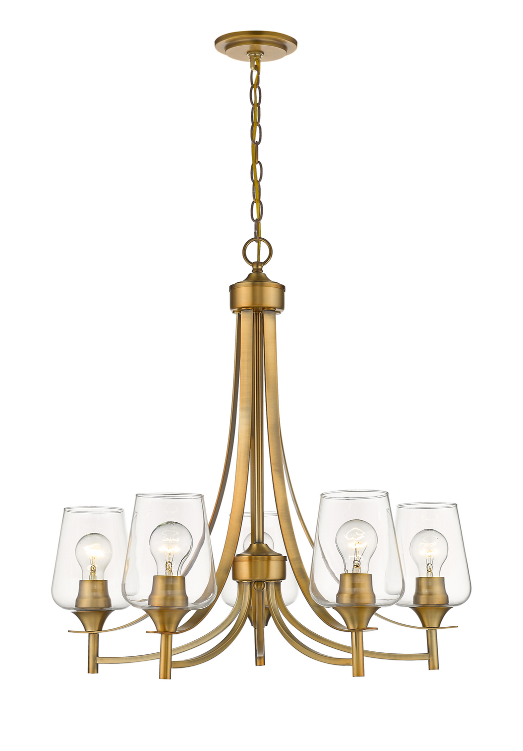 Five Light Chandelier by Z-Lite - Joliet Collection, Olde Brass Finish - 473-5OBR