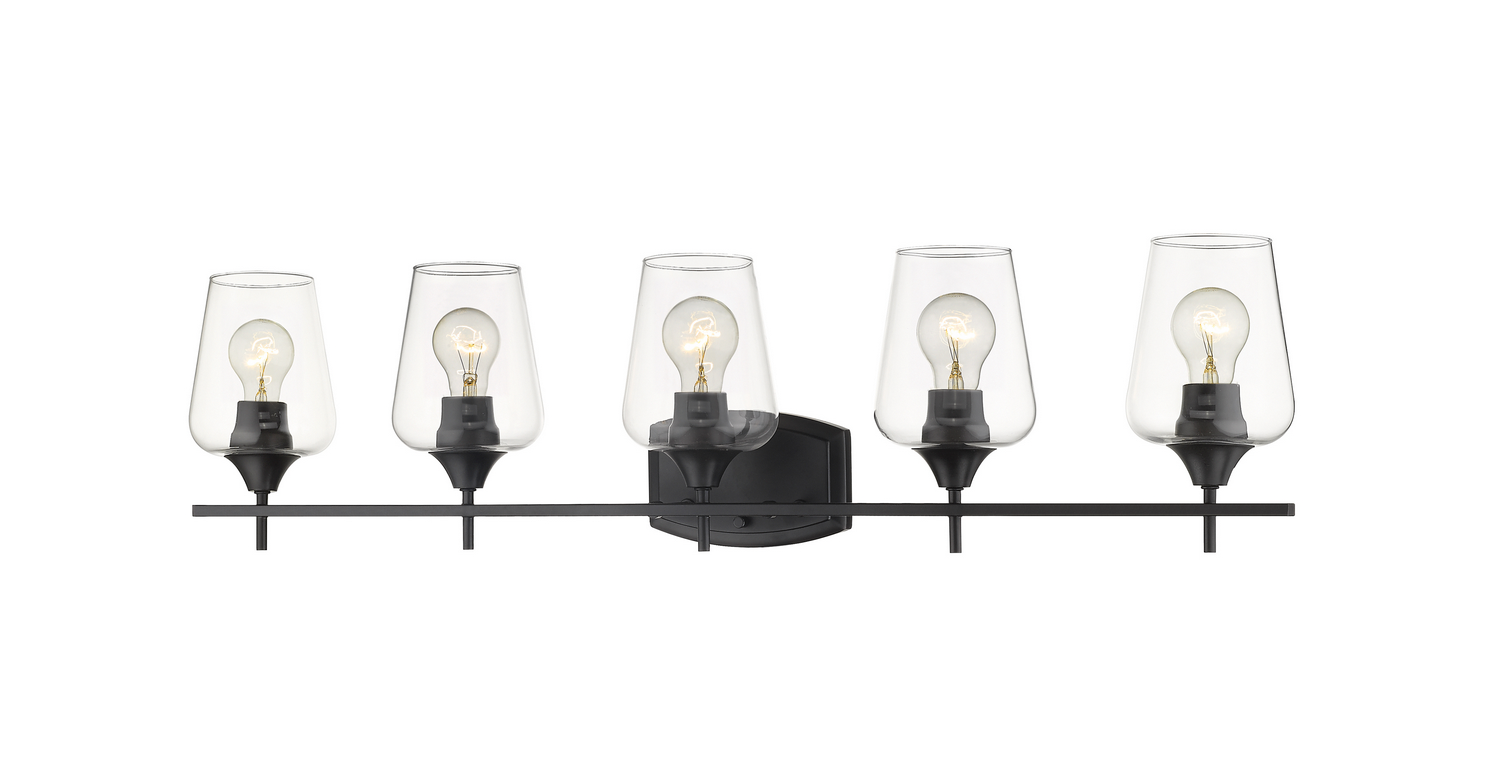 Five Light Vanity by Z-Lite - Joliet Collection, Matte Black Finish - 473-5V-MB