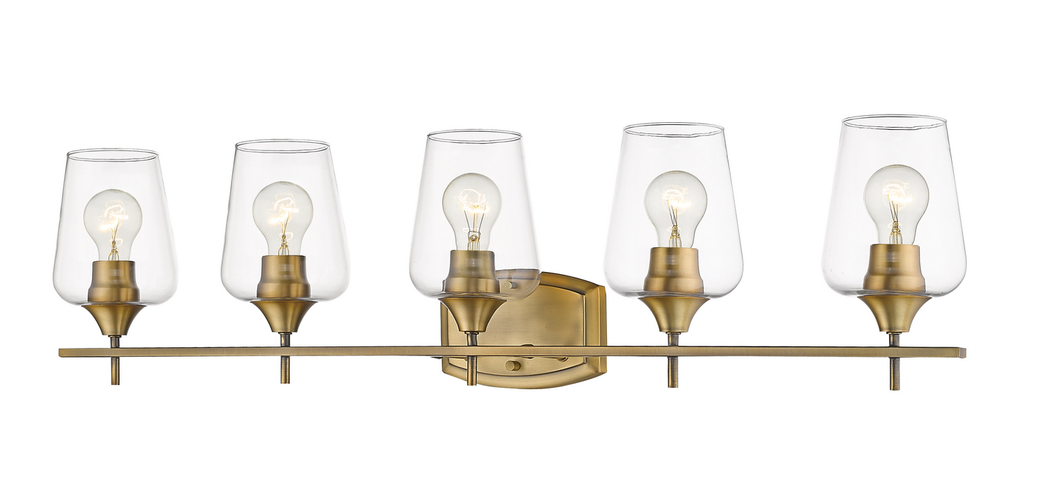 Five Light Vanity by Z-Lite - Joliet Collection, Olde Brass Finish - 473-5V-OBR