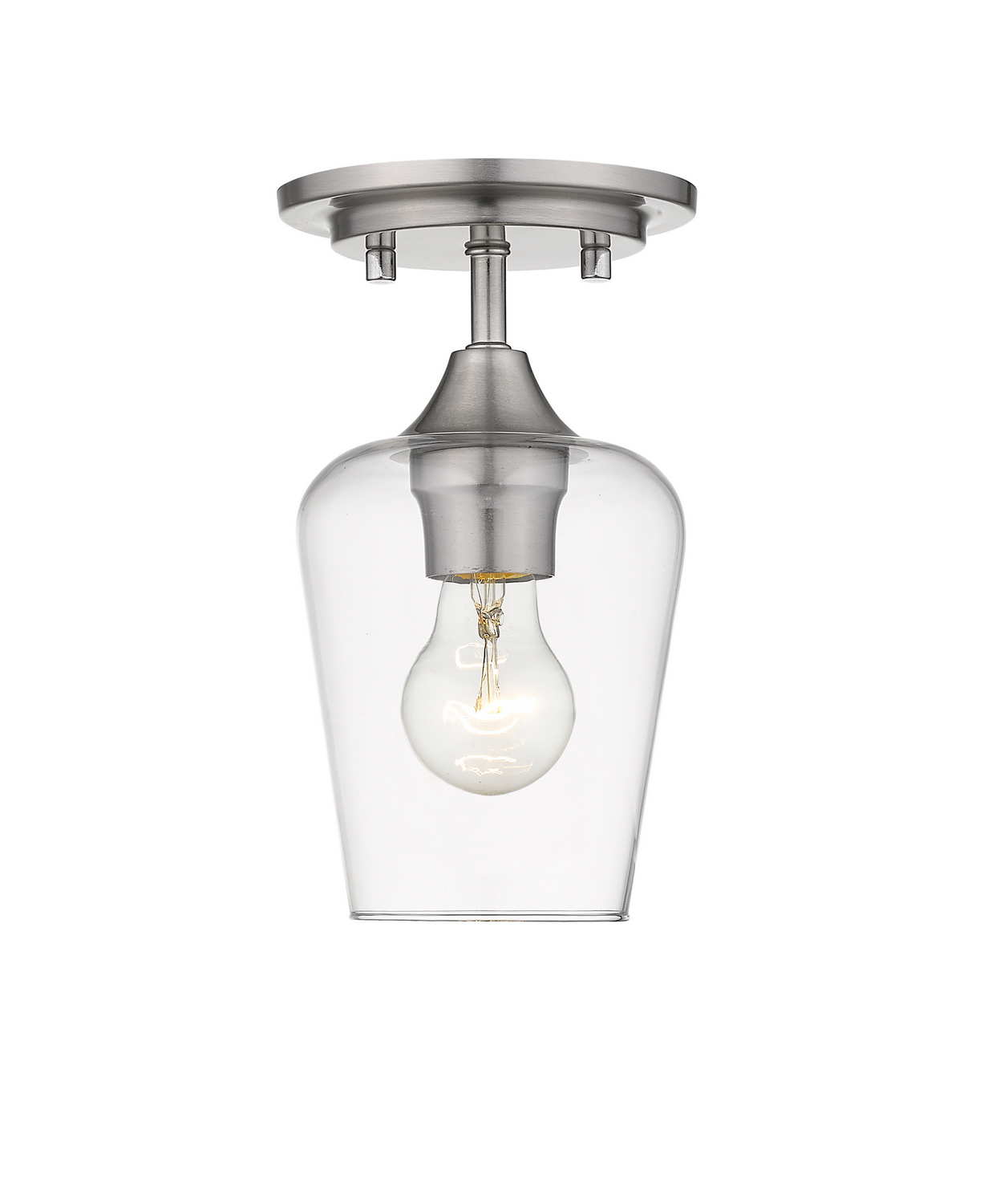One Light Flush Mount by Z-Lite - Joliet Collection, Brushed Nickel Finish - 473F1-BN
