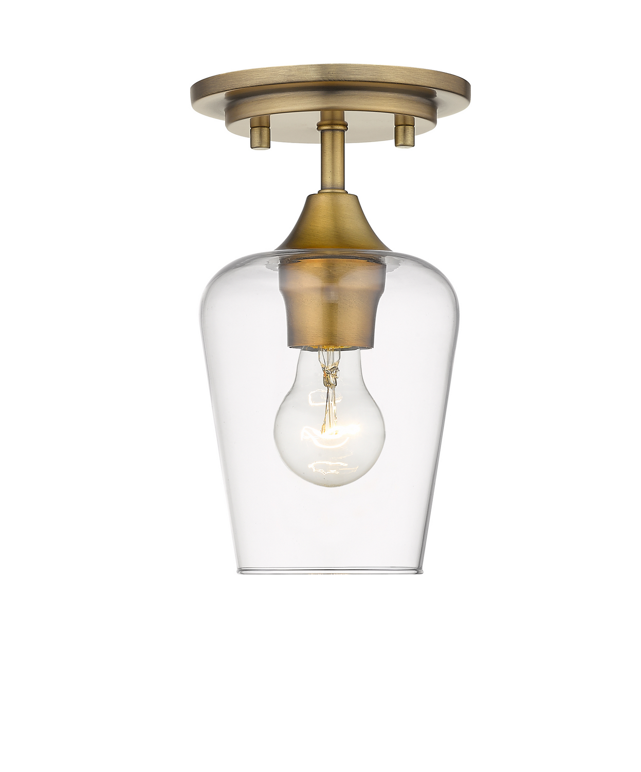 One Light Flush Mount by Z-Lite - Joliet Collection, Olde Brass Finish - 473F1-OBR
