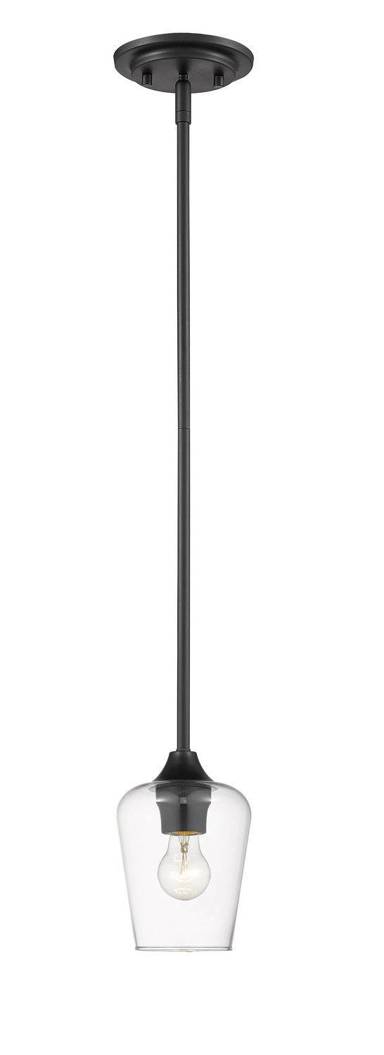 One Light Pendant by Z-Lite - Joliet Collection, Matte Black Finish - 473MP-MB