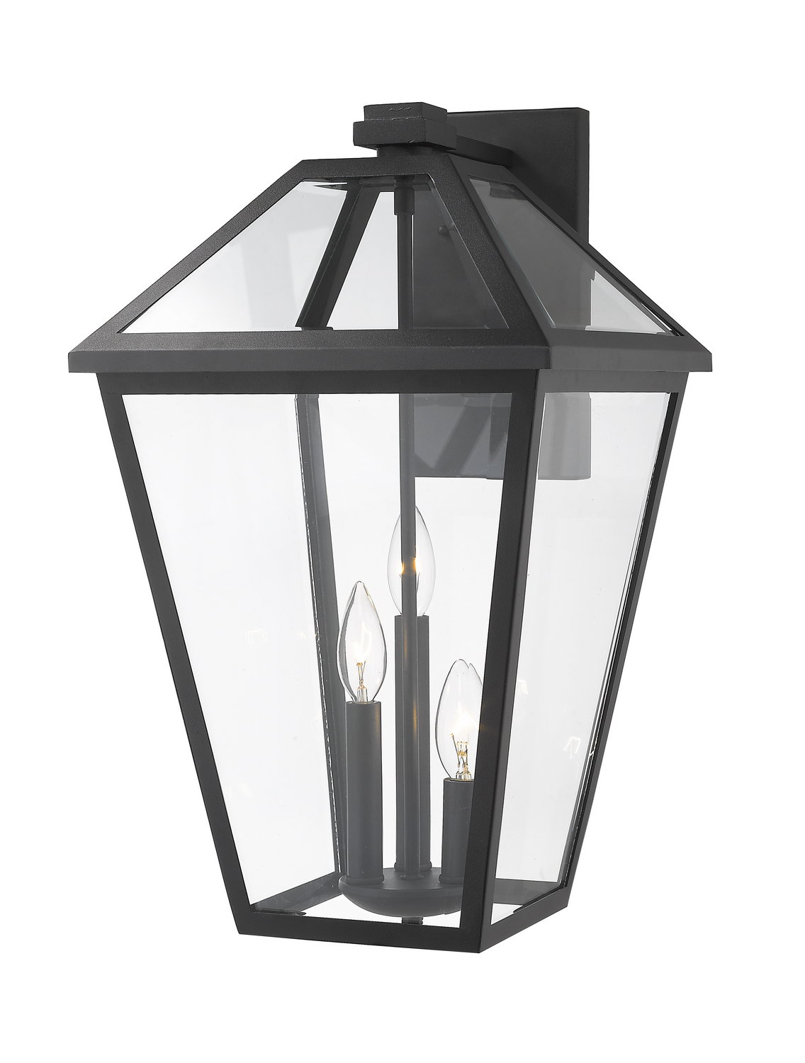 Three Light Outdoor Wall Light by Z-Lite - Talbot Collection, Black Finish - 579B-BK