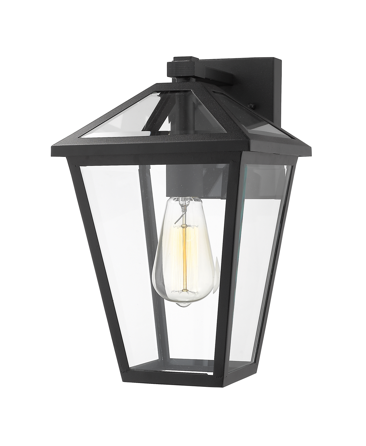 One Light Outdoor Wall Light by Z-Lite - Talbot Collection, Black Finish - 579M-BK