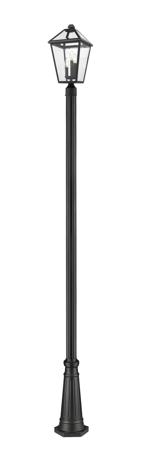 Three Light Outdoor Post Mounted Fixture by Z-Lite - Talbot Collection, Black Finish - 579PHBR-519P-BK