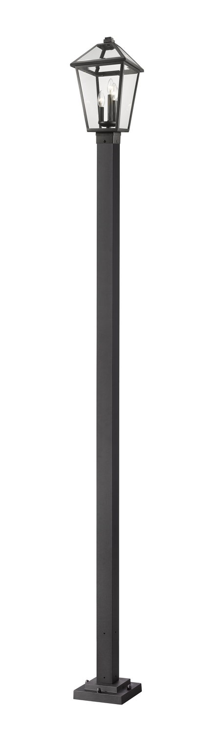 Three Light Outdoor Post Mounted Fixture by Z-Lite - Talbot Collection, Black Finish - 579PHBS-536P-BK