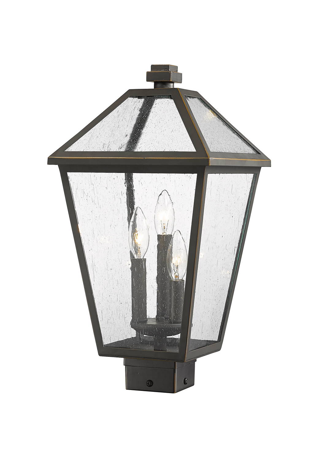 Three Light Outdoor Post Mount Fixture by Z-Lite - Talbot Collection, Oil Rubbed Bronze Finish - 579PHBS-ORB