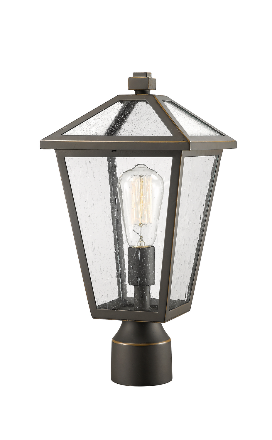 One Light Outdoor Post Mount Fixture by Z-Lite - Talbot Collection, Oil Rubbed Bronze Finish - 579PHMR-ORB