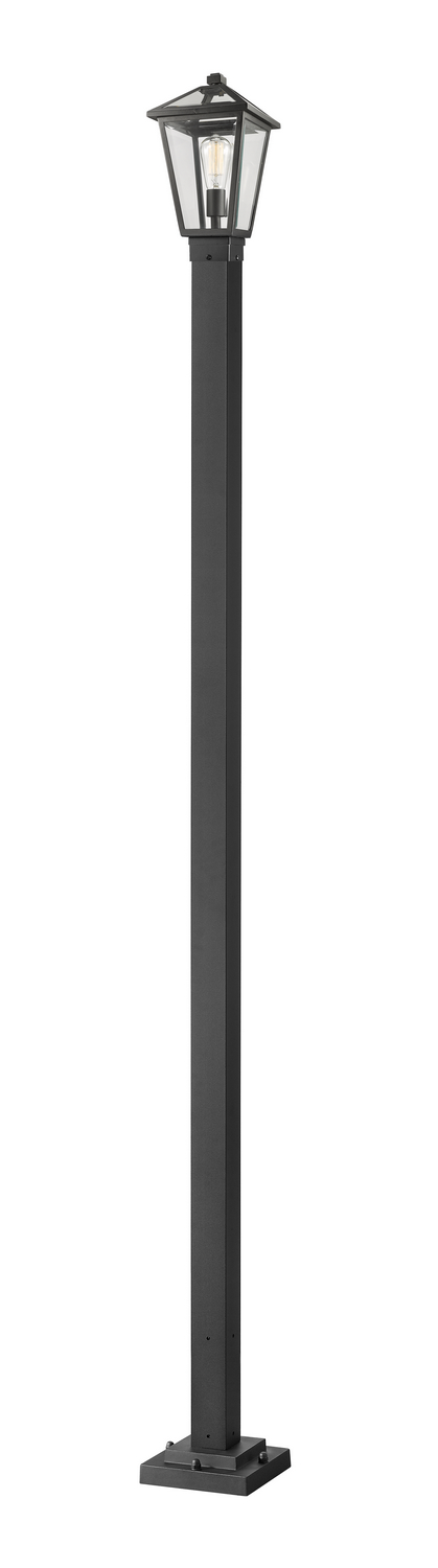 One Light Outdoor Post Mounted Fixture by Z-Lite - Talbot Collection, Black Finish - 579PHMS-536P-BK