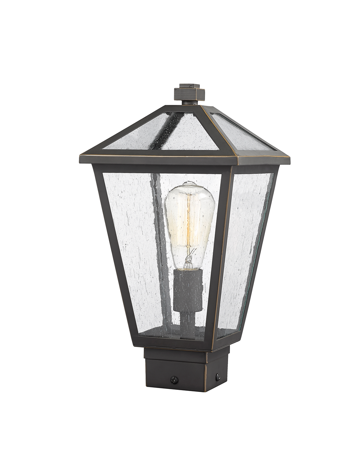 One Light Outdoor Post Mount Fixture by Z-Lite - Talbot Collection, Oil Rubbed Bronze Finish - 579PHMS-ORB
