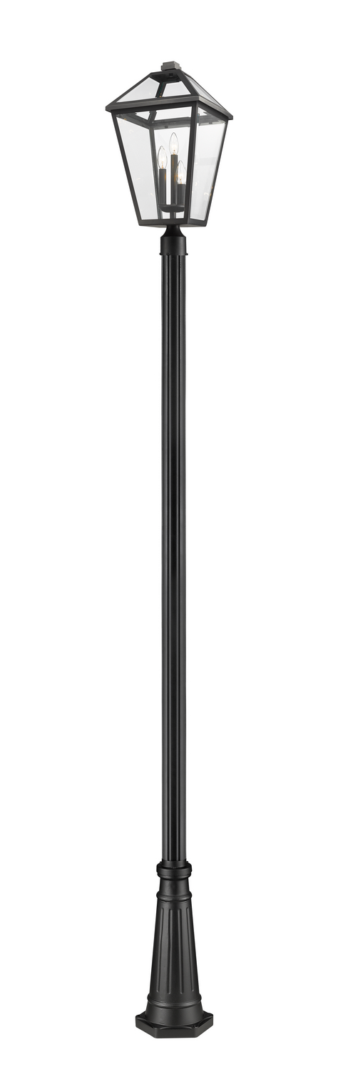 Three Light Outdoor Post Mounted Fixture by Z-Lite - Talbot Collection, Black Finish - 579PHXLR-519P-BK