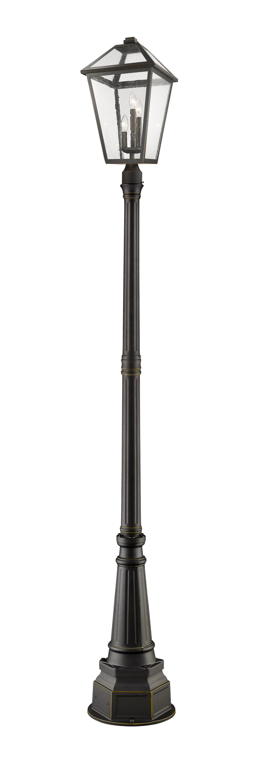 Three Light Outdoor Post Mounted Fixture by Z-Lite - Talbot Collection, Oil Rubbed Bronze Finish - 579PHXLR-564P-ORB