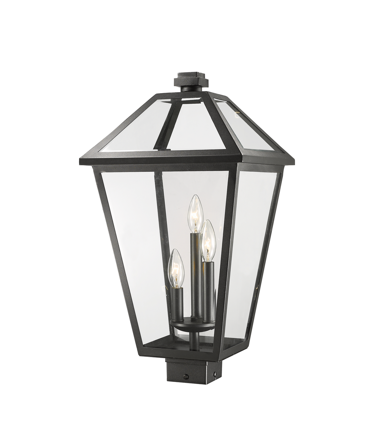 Three Light Outdoor Post Mount Fixture by Z-Lite - Talbot Collection, Black Finish - 579PHXLS-BK