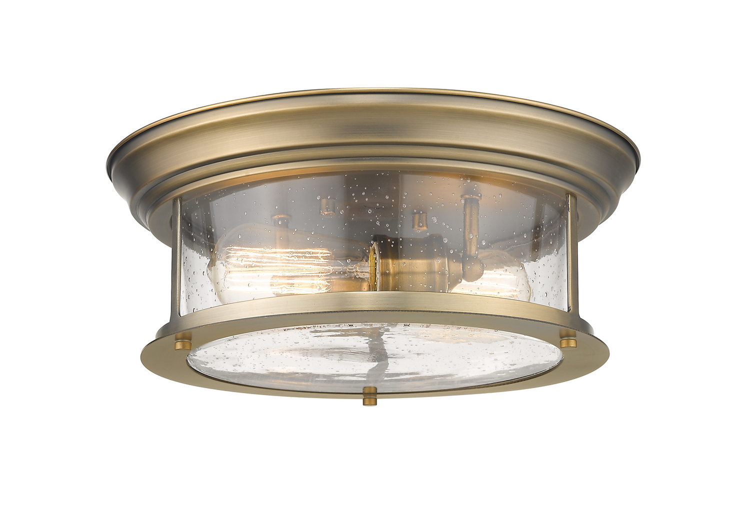 Two Light Flush Mount by Z-Lite - Sonna Collection, Heritage Brass Finish - 727F13-HBR