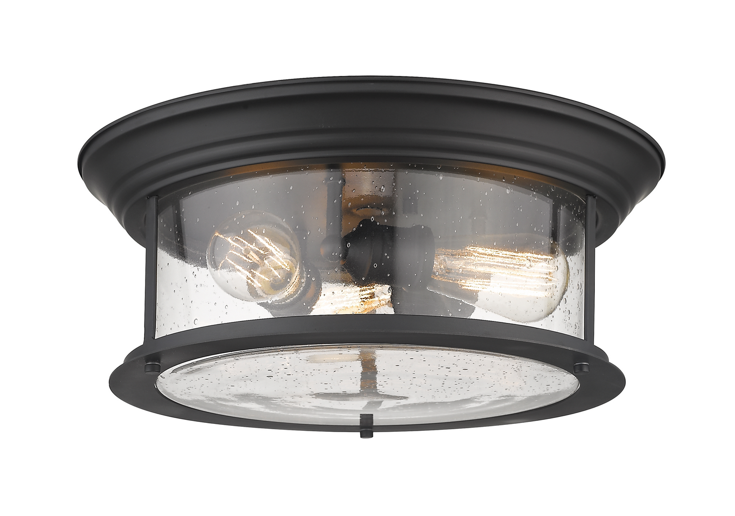 Three Light Flush Mount by Z-Lite - Sonna Collection, Matte Black Finish - 727F16-MB