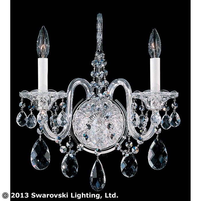 SCHO 2991-40H SILVER CRYSTAL SCONCE