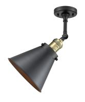 One Light Wall Sconce by Innovations - Franklin Restoration Collection, Black Antique Brass Finish - 203-BAB-M13-BK