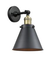 One Light Wall Sconce by Innovations - Franklin Restoration Collection, Black Antique Brass Finish - 203-BAB-M13-BK