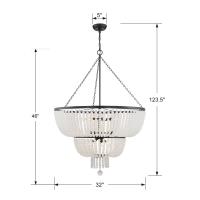12 Light Chandelier by Crystorama - Rylee Collection, Matte Black Finish - 612-MK