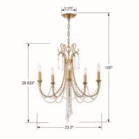 Five Light Chandelier by Crystorama - Arcadia Collection, Antique Gold Finish - ARC-1905-GA-CL-MWP