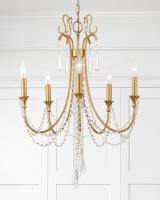 Five Light Chandelier by Crystorama - Arcadia Collection, Antique Gold Finish - ARC-1905-GA-CL-MWP