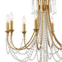 Eight Light Chandelier by Crystorama - Arcadia Collection, Antique Gold Finish - ARC-1908-GA-CL-MWP