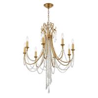 Eight Light Chandelier by Crystorama - Arcadia Collection, Antique Gold Finish - ARC-1908-GA-CL-MWP