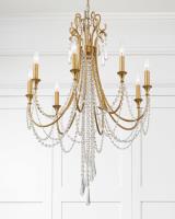 Eight Light Chandelier by Crystorama - Arcadia Collection, Antique Gold Finish - ARC-1908-GA-CL-MWP