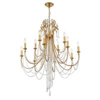 12 Light Chandelier by Crystorama - Arcadia Collection, Antique Gold Finish - ARC-1909-GA-CL-MWP