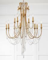 12 Light Chandelier by Crystorama - Arcadia Collection, Antique Gold Finish - ARC-1909-GA-CL-MWP