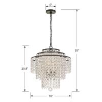 Four Light Chandelier by Crystorama - Arielle Collection, Dark Bronze Finish - ARI-304-DB-CL-MWP