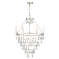Six Light Chandelier by Crystorama - Lucille Collection, Antique Silver Finish - LUC-A9066-SA