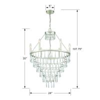 Six Light Chandelier by Crystorama - Lucille Collection, Antique Silver Finish - LUC-A9066-SA