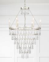 Six Light Chandelier by Crystorama - Lucille Collection, Antique Silver Finish - LUC-A9066-SA