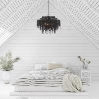 Six Light Chandelier by Crystorama - Poppy Collection, Matte Black Finish - POP-A5076-MK
