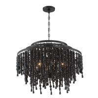 Six Light Chandelier by Crystorama - Poppy Collection, Matte Black Finish - POP-A5076-MK
