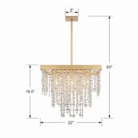 Eight Light Chandelier by Crystorama - Winham Collection, Antique Gold Finish - WIN-618-GA-CL-MWP