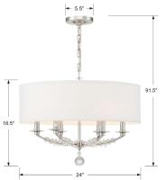 Six Light Chandelier by Crystorama - Mirage Collection, Polished Nickel Finish - 8016-PN