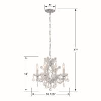 Four Light Mini Chandelier by Crystorama - Maria Theresa Collection, Polished Chrome Finish - 4474-CH-CL-I