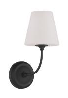 One Light Wall Sconce by Crystorama - Sylvan Collection, Black Forged Finish - 2441-OP-BF