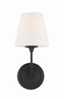 One Light Wall Sconce by Crystorama - Sylvan Collection, Black Forged Finish - 2441-OP-BF