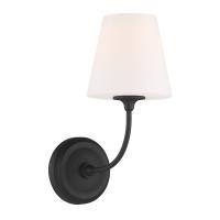 One Light Wall Sconce by Crystorama - Sylvan Collection, Black Forged Finish - 2441-OP-BF