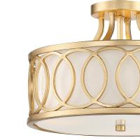 Three Light Semi Flush Mount by Crystorama - Graham Collection, Antique Gold Finish - 285-GA