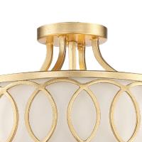 Three Light Semi Flush Mount by Crystorama - Graham Collection, Antique Gold Finish - 285-GA