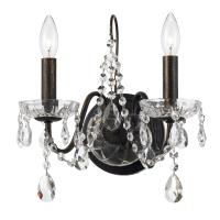 Two Light Wall Sconce by Crystorama - Butler Collection, English Bronze Finish - 3022-EB-CL-MWP