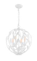 Four Light Chandelier by Crystorama - Broche Collection, Matte White Finish - 504-MT